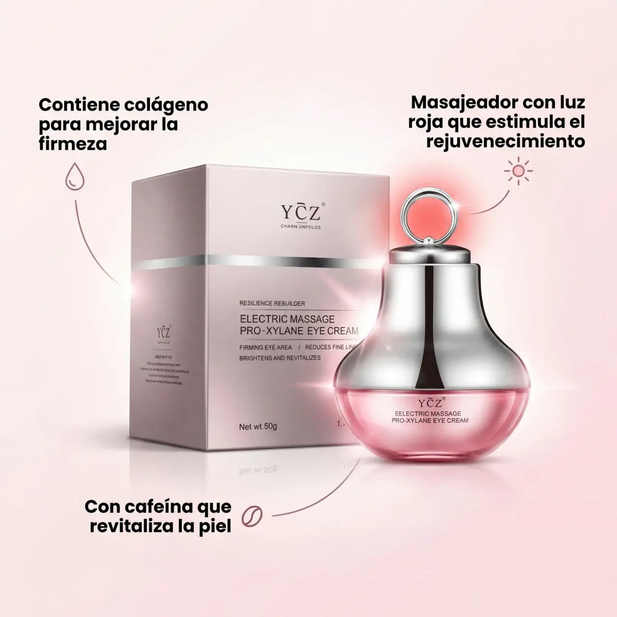 Masajeador LED Reafirmante – Crema de Colágeno y Péptidos
