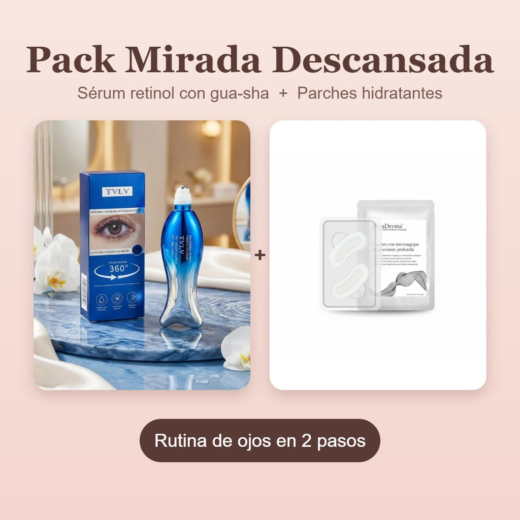 Pack Mirada Descansada (Sérum Retinol Gua-Sha + Parches Antiojeras)
